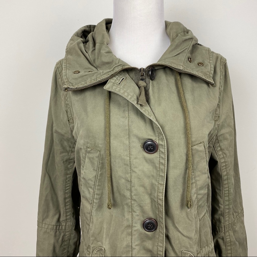 Gap Army Green Oversized Hooded Parka size Small - Picture 7 of 11